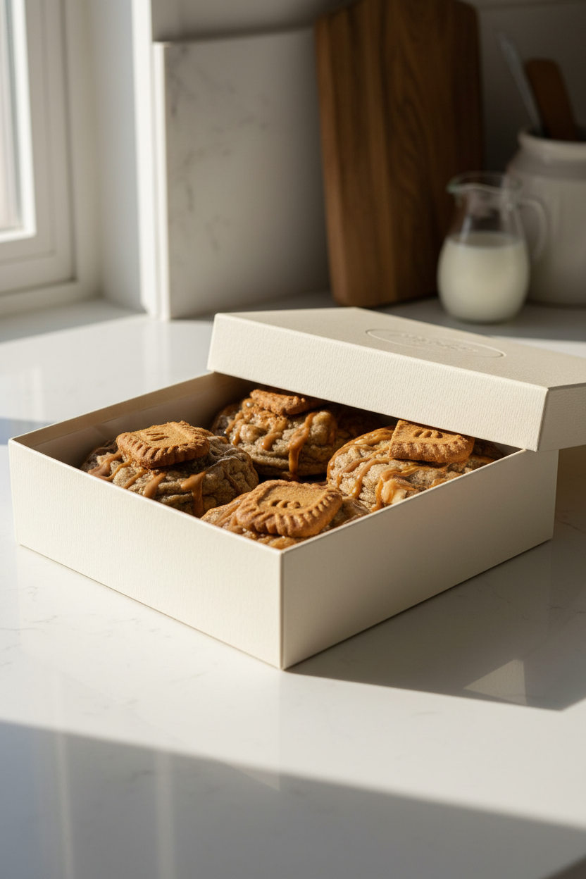 Single 4 oz Biscoff cookie with rich cookie butter flavor and a soft, indulgent center