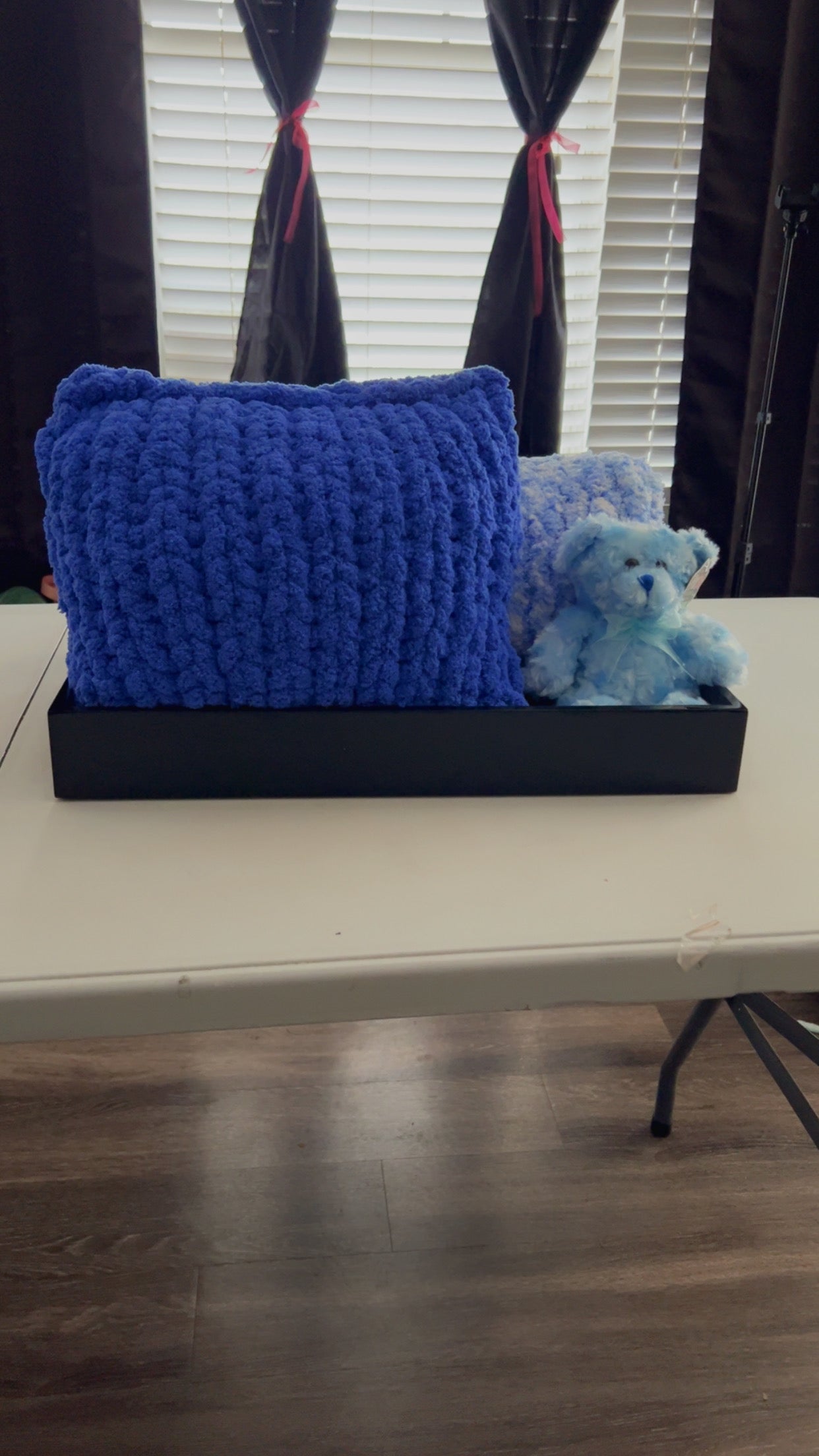 Blue Sky Baby Crochet Pillow
