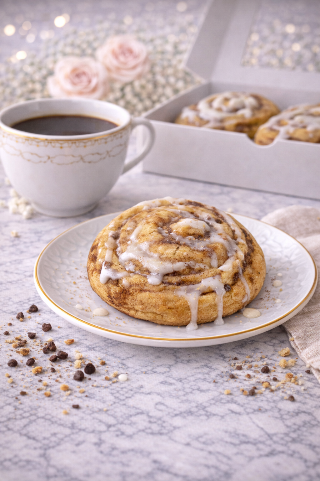 Single 4 oz cinnamon roll cookie with warm cinnamon flavor and a soft, bakery-style texture
