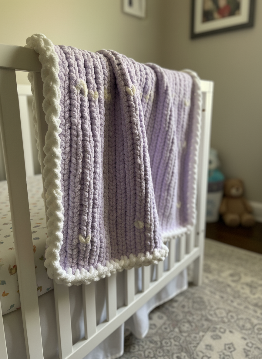 Baby First Crochet Lavender Blanket