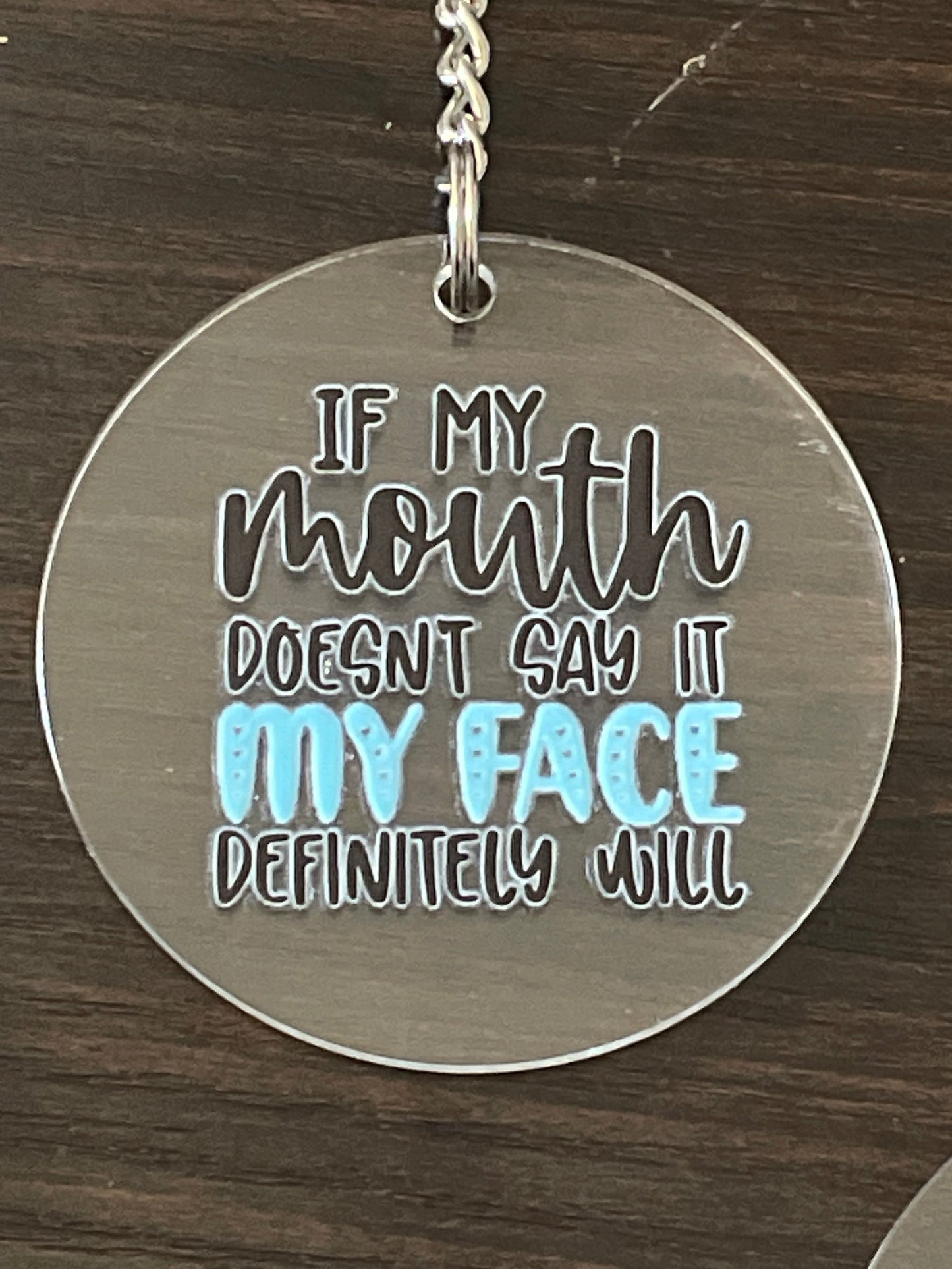 🗣️ "If My Mouth Doesn't Say It, My Face Definitely Will" Keychain