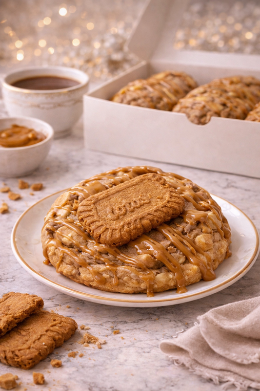 Single 4 oz Biscoff cookie with rich cookie butter flavor and a soft, indulgent center