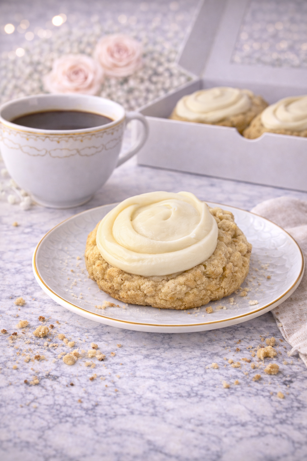 Classic amaretti cookie with a crisp exterior and soft almond center
