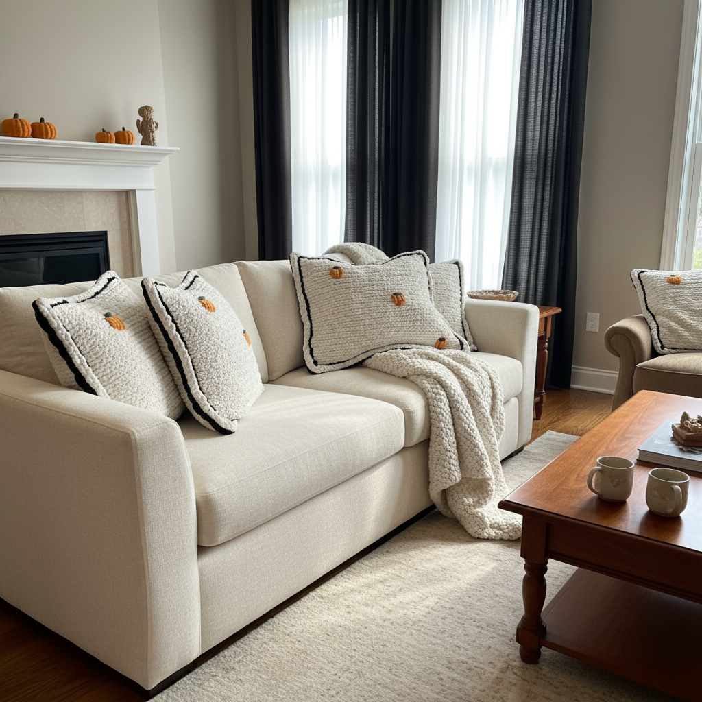 Pumpkin Latte Crochet Throw