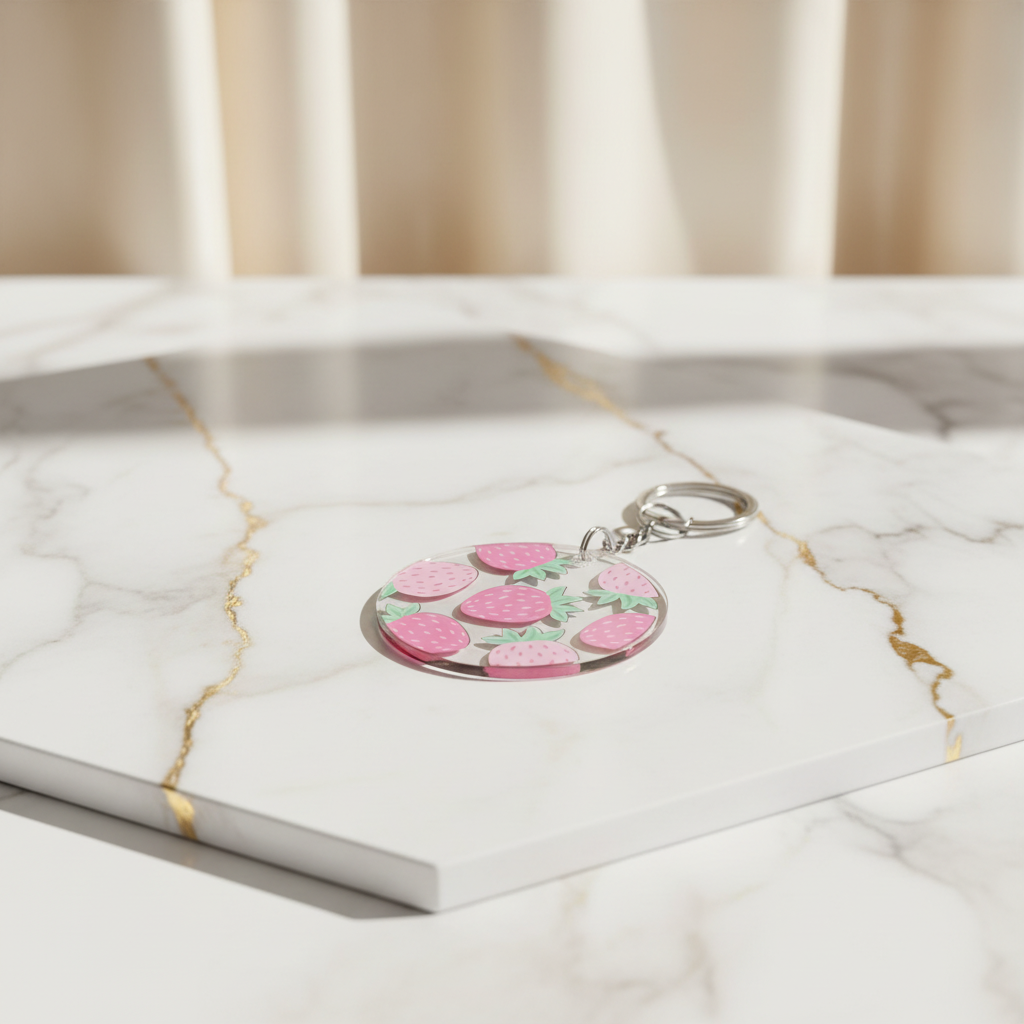 🍓 Strawberry Charm Keychain