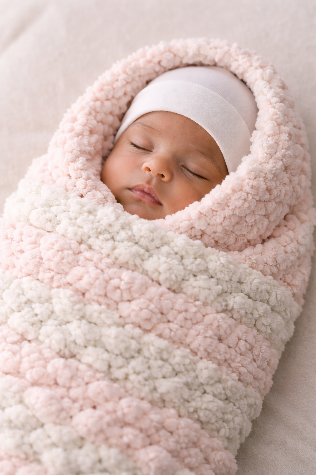 Blush Cloud Crochet Blanket