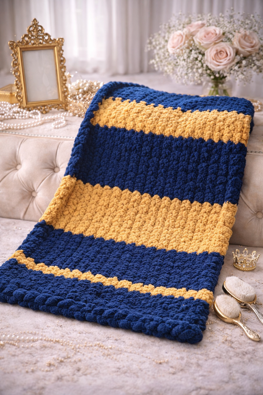 Michigan Inspired Medium Crochet Throw