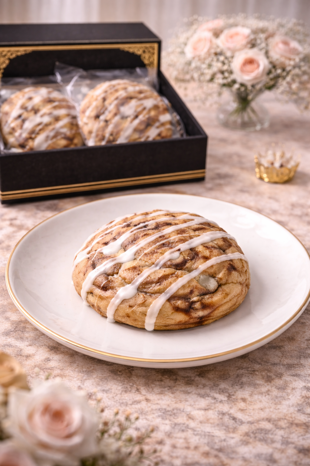 Single 4 oz cinnamon roll cookie with warm cinnamon flavor and a soft, bakery-style texture