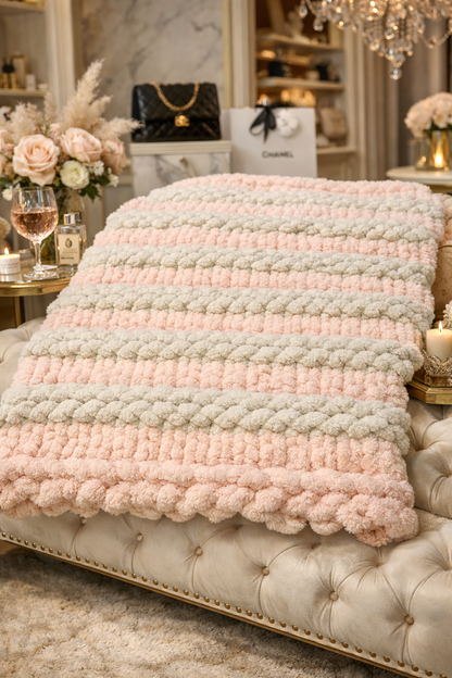 Blush Cloud Crochet Blanket