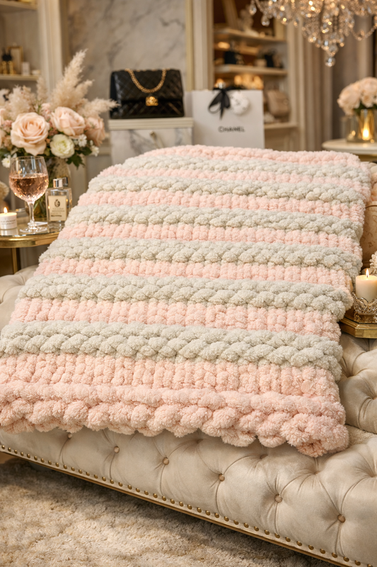 Blush Cloud Crochet Blanket