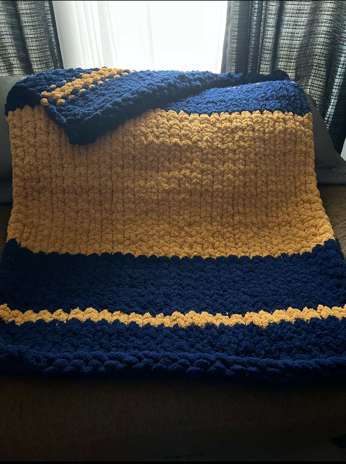 Misty Blue Medium Crochet Blanket