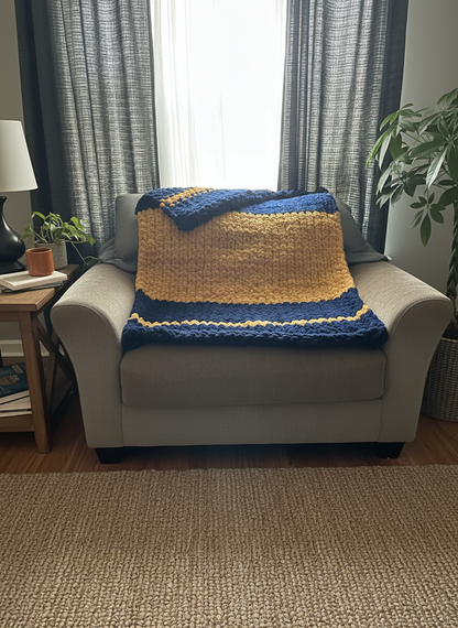 Misty Blue Medium Crochet Blanket