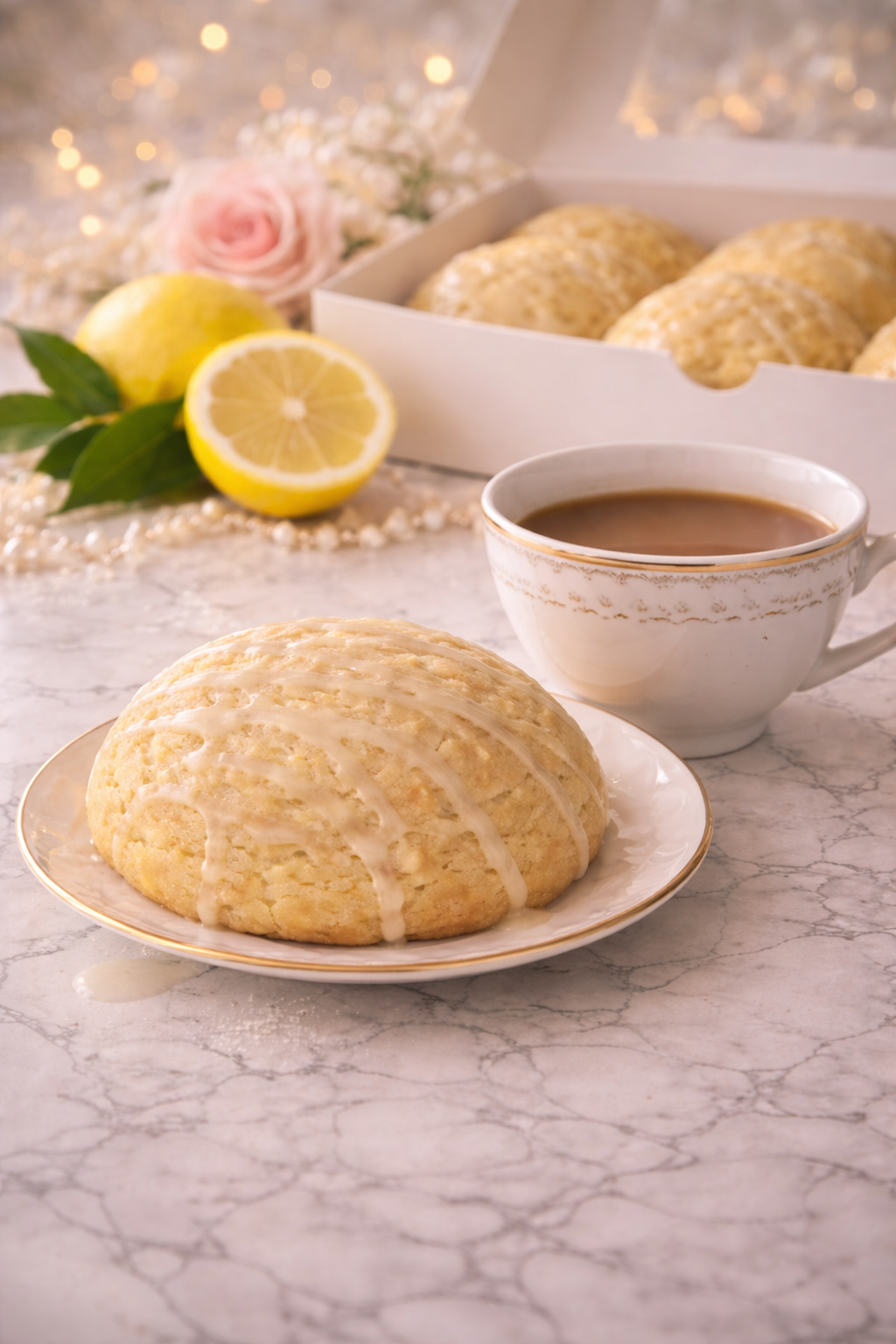 Single 4 oz lemon pound cake cookie with bright citrus flavor and a soft, tender texture