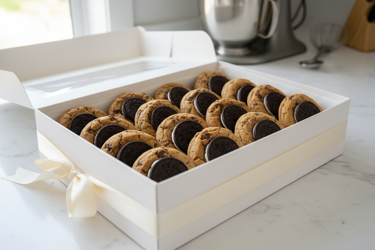 Chocolate Chip Stuffed Oreo Cookie