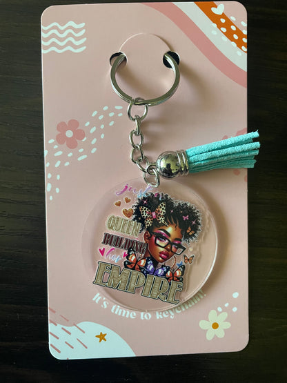 👑 “Just a Queen Building Her Empire” Keychain