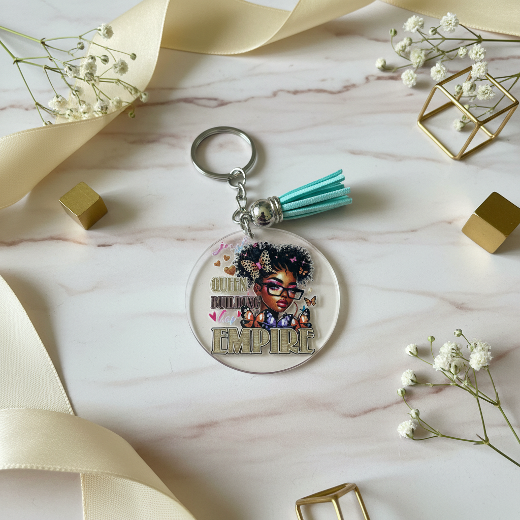 👑 “Just a Queen Building Her Empire” Keychain
