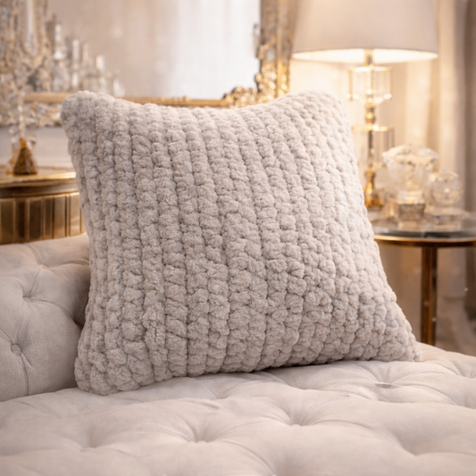 Velvet Ash Crochet Pillow